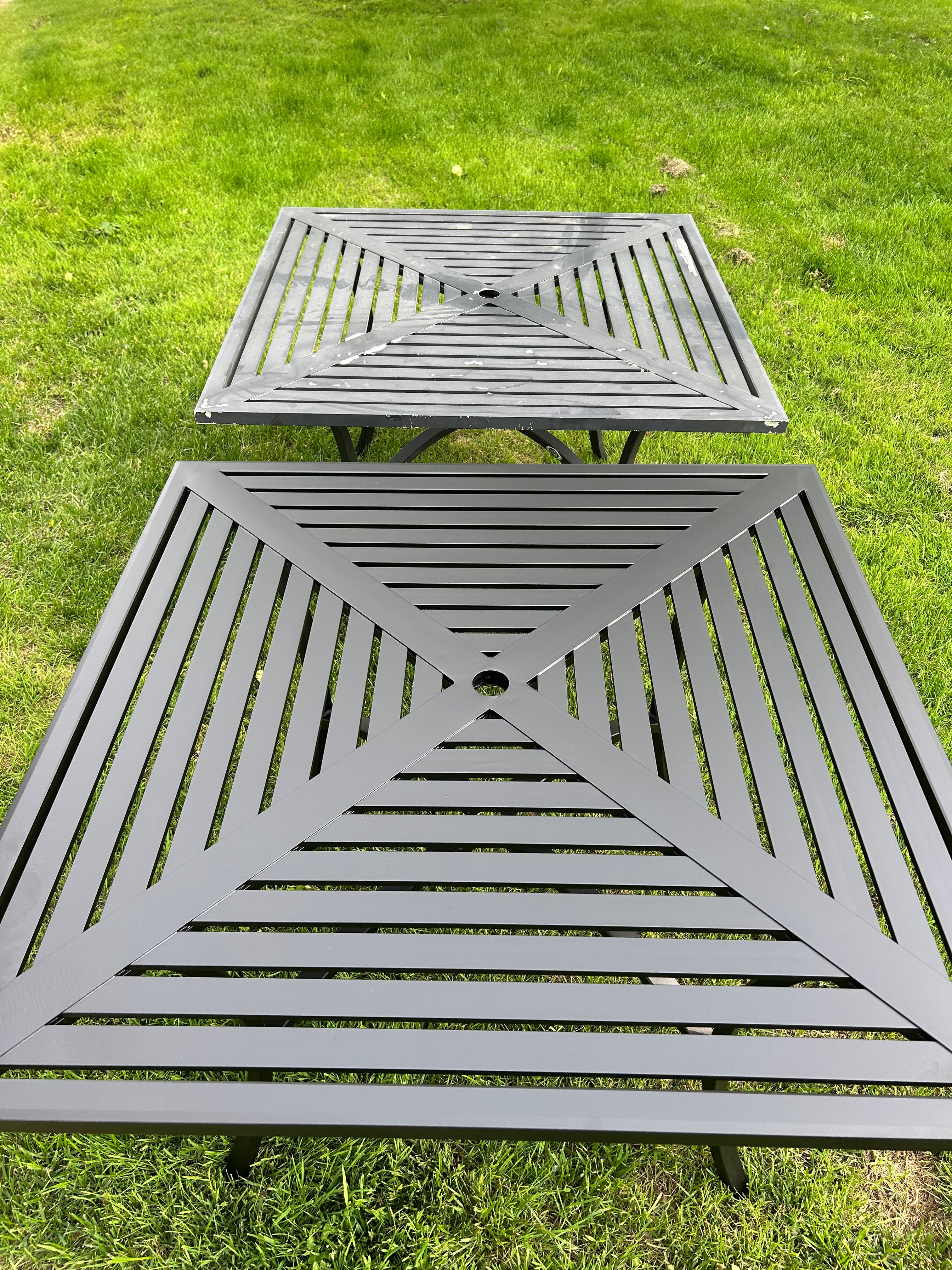 Project Faded Patio Tables Brought Back to Life with Powder Coating image