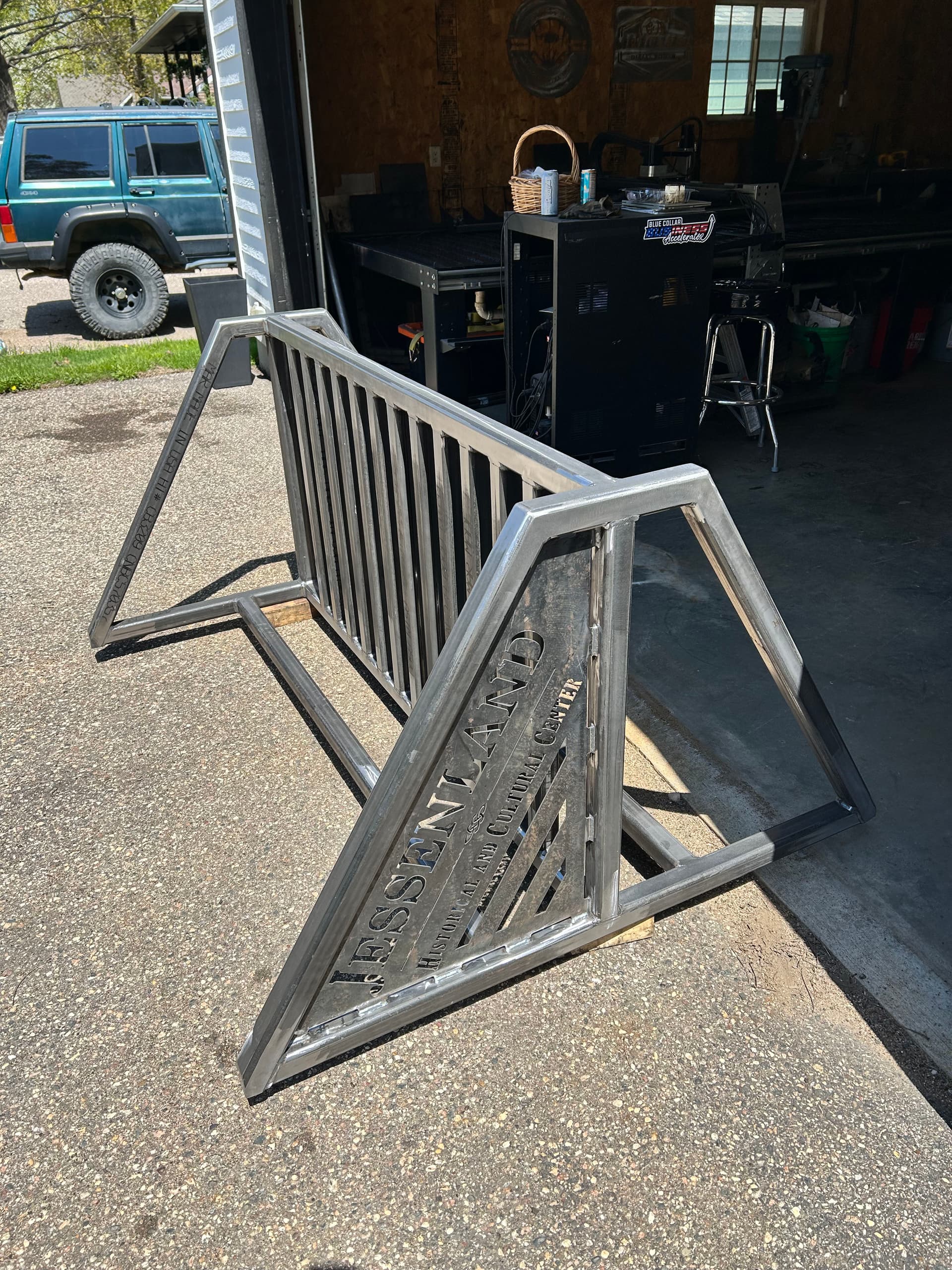 Gallery photos for Heavy Duty Custom Bike Rack Fabricated for Jessenland Historical and Cultural Center: Image #5