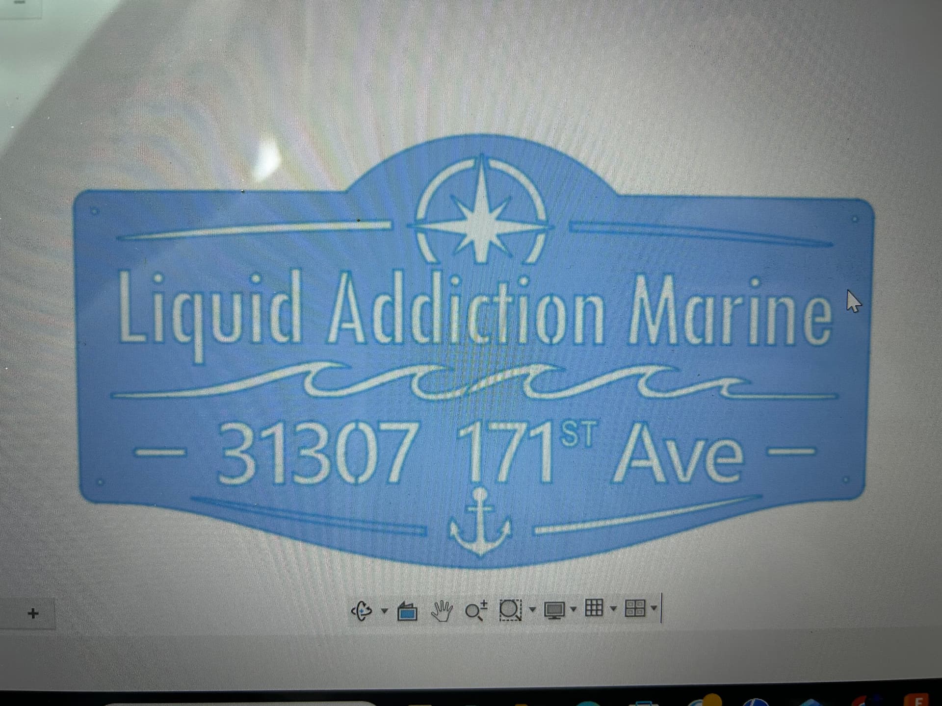 Gallery photos for Custom CNC Plasma Cut Metal Sign for Liquid Addiction Marine: Image #2